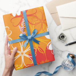 Blommönstret för illustration av Daisy i färgen Cu Presentpapper