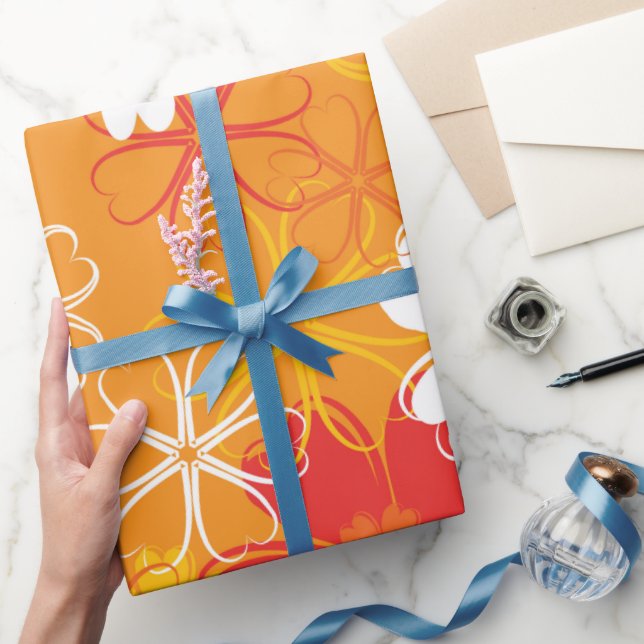 Blommönstret för illustration av Daisy i färgen Cu Presentpapper (Gifting)