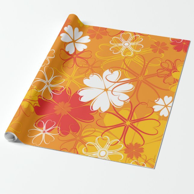 Blommönstret för illustration av Daisy i färgen Cu Presentpapper (Utrullad)