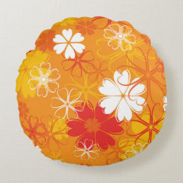 Blommönstret för illustration av Daisy i färgen Cu Rund Kudde