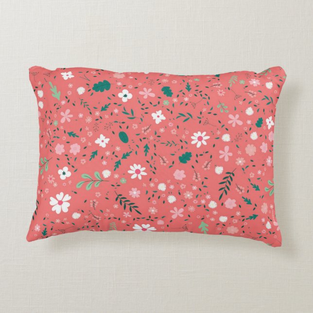 Blommönstret för illustration av ljusflödesplaneri prydnadskudde (Baksidan)