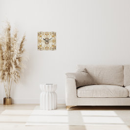 Blommönstret för jordbruksmark fyrkantig klocka