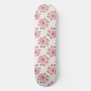 blommönstret för trädgårdsodling i vintage rosa ro mini skateboard bräda 18,5 cm