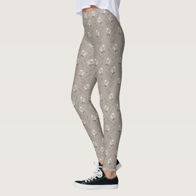 Blommönstret Forest Animal Fox Acorn Leggings (Vänster)