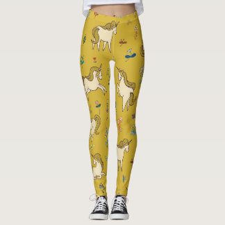 Blommönstret Forest Unicorn: Vintage Leggings