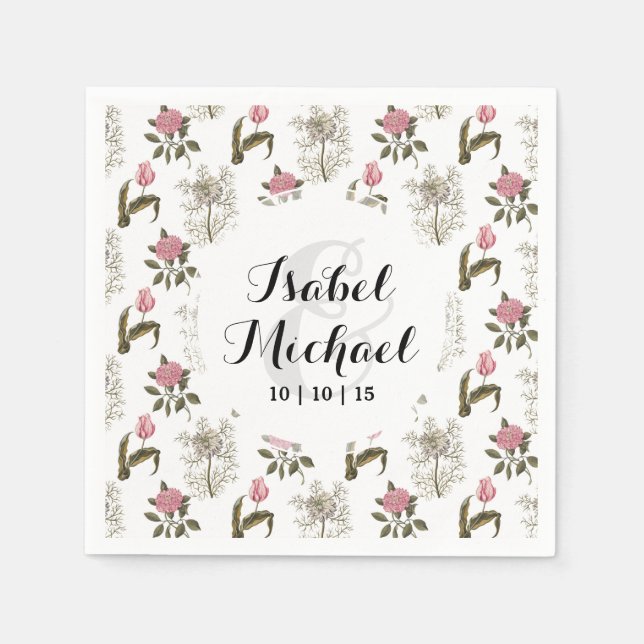 Blommönstret Gammal engelska Garden Vintage Pappersservett (Framsidan)