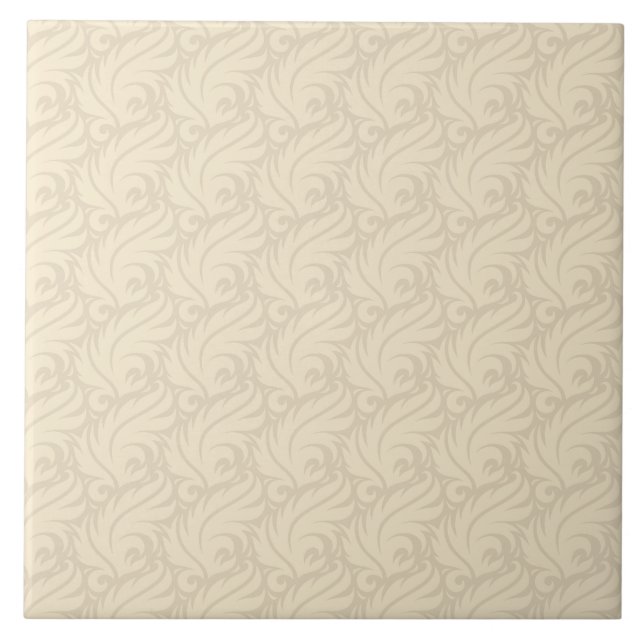 Blommönstret Gentle beige Kakelplatta (Framsidan)