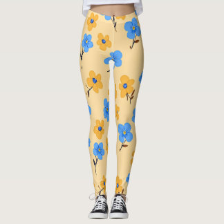 Blommönstret Glöm-jag-Not Leggings