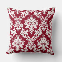 Blommönstret Gorgant Deep Red Damask