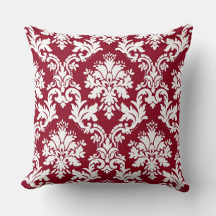 Blommönstret Gorgant Deep Red Damask Kudde