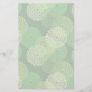 blommönstret Grönt Brevpapper