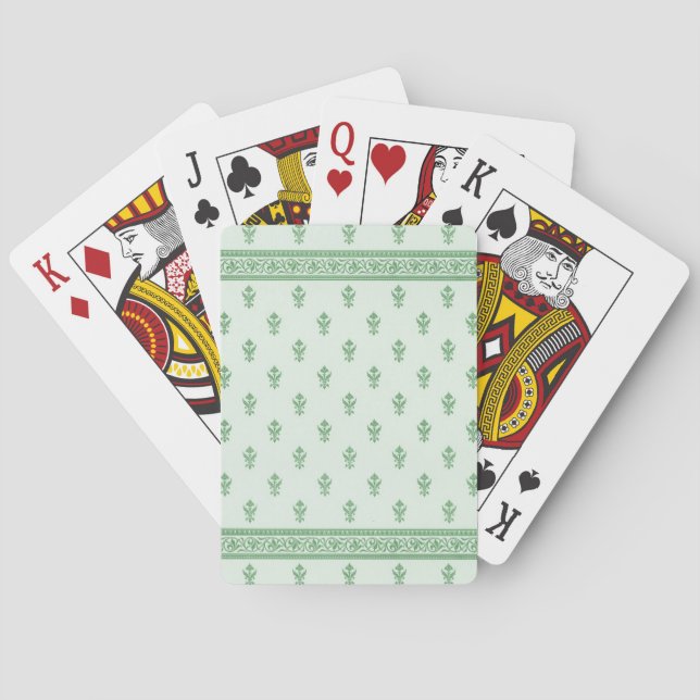 Blommönstret grönt casinokort (Baksidan)