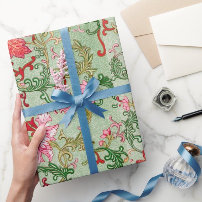 Blommönstret grönt - figursättning Pappert Presentpapper (Gifting)