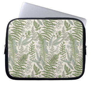 Blommönstret grönt Leafy Garden Laptop Fodral