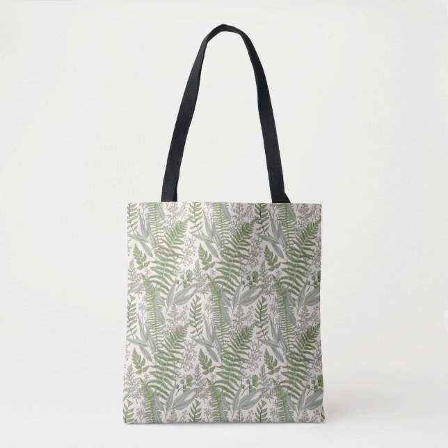 Blommönstret grönt Leafy Garden Tygkasse (Framsida)