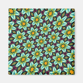 Blommönstret grönt Stars Magnet