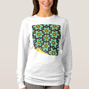 Blommönstret grönt Stars T Shirt