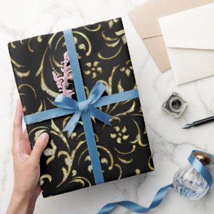 Blommönstret guld med Pappra radbyte för diamanter Presentpapper