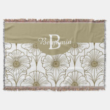 Blommönstret guld Thrid Blanket