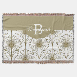 Blommönstret guld Thrid Blanket Filt