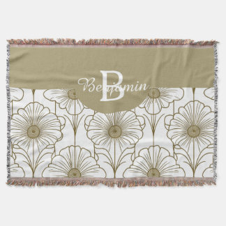 Blommönstret guld Thrid Blanket Filt