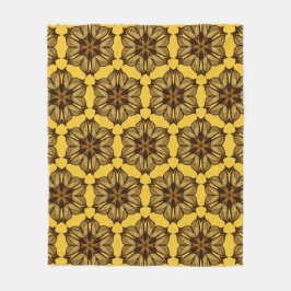 Blommönstret gult Abstrakt Fleecefilt