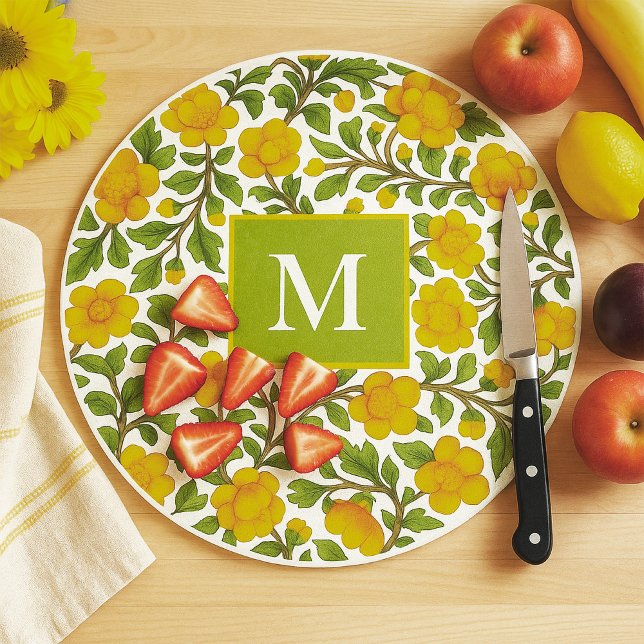 Blommönstret gult - Personlig Monogram (Skapare uppladdad)
