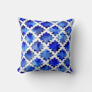 Blommönstret Indigo Blue Abstrakt Kudde