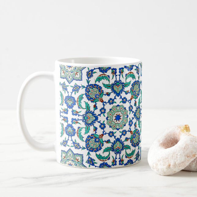 Blommönstret Intricate Ottoman Turkiye Iznik Kaffemugg (Med munk)