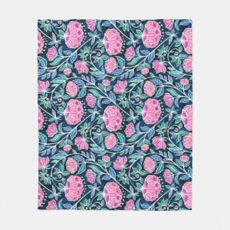 Blommönstret Jewel Toned Boho Chalk Chintz Fleecefilt