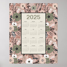 blommönstret Kalender 2025 Poster