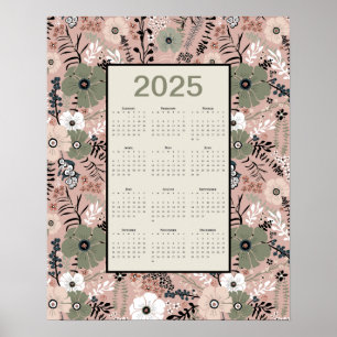 blommönstret Kalender 2025 Poster