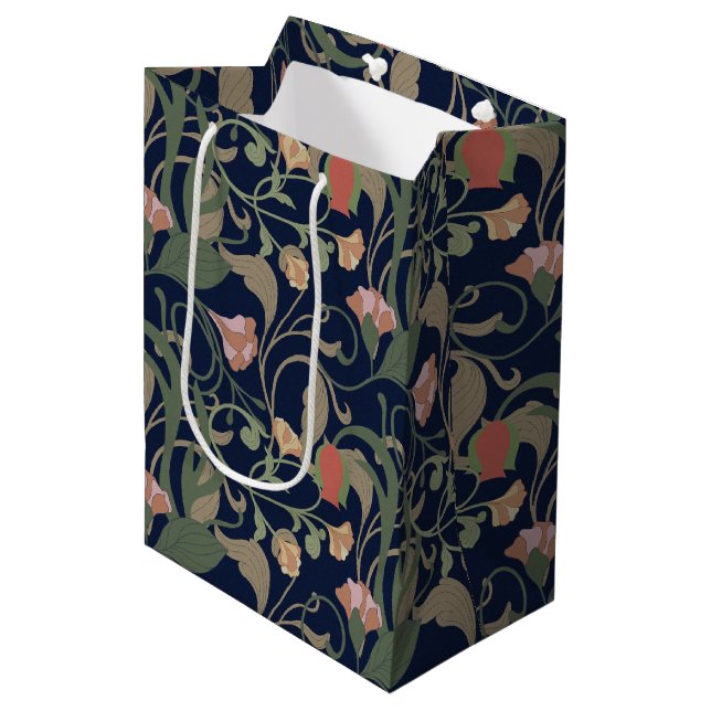 Blommönstret Klassiskt antique Blue Art nouveau (Framsidan Vinklad)