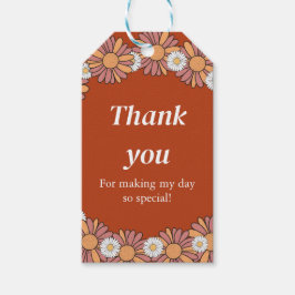 Blommönstret Klistra in Rosa och Orange Presentetikett