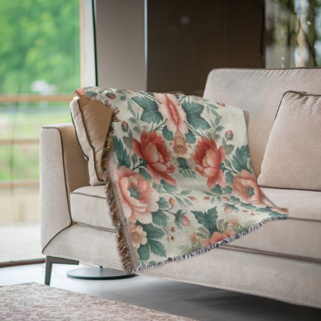 Blommönstret Land Cottage Filt (Skapare uppladdad)