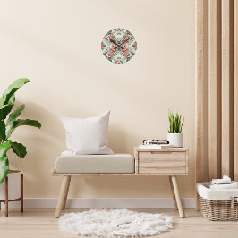 Blommönstret Land Cottage Rund Klocka