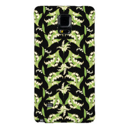 Blommönstret Lilies-of-Valley på Black