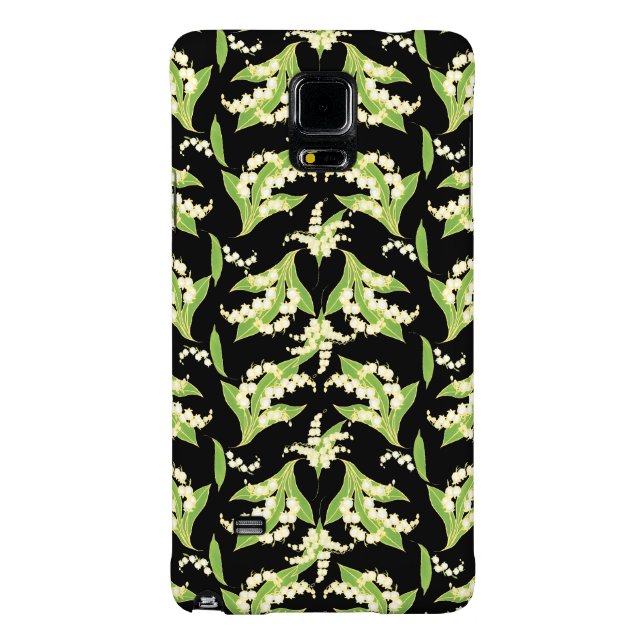 Blommönstret Lilies-of-Valley på Black (Baksidan)