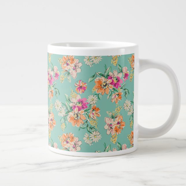 Blommönstret Ljusskiss Jumbo Mugg (Höger)