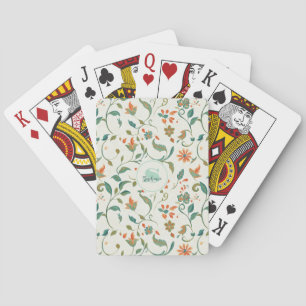 Blommönstret Löv och Orange för vintage med blå Gr Casinokort