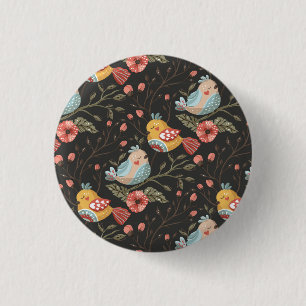 Blommönstret Loving Boho Birds Knapp