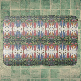 Blommönstret Lupine Flowers Butterflies Vintage Badrumsmatta