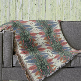 Blommönstret Lupine Flowers Butterflies Vintage Filt