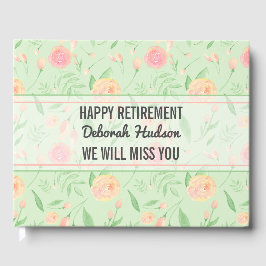 Blommönstret lycklig Pension Watercolor Gästböcker