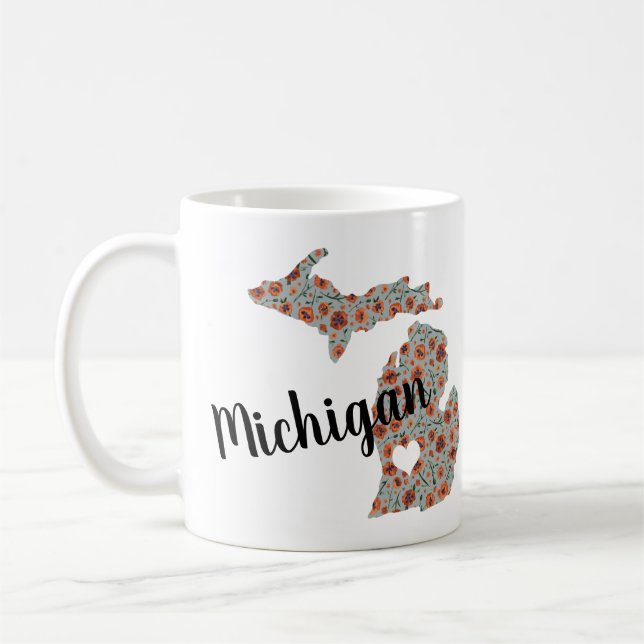 Blommönstret Michigan Poppies Kaffemugg (Vänster)