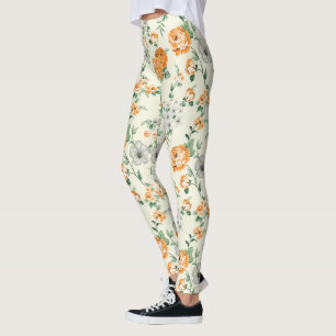 Blommönstret Mjuk Gult Garden Leggings