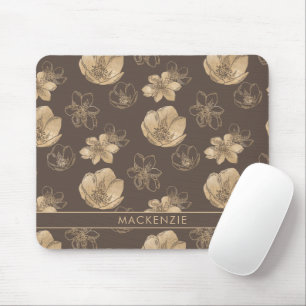 Blommönstret Modern Chic Boho Gold Foil Musmatta