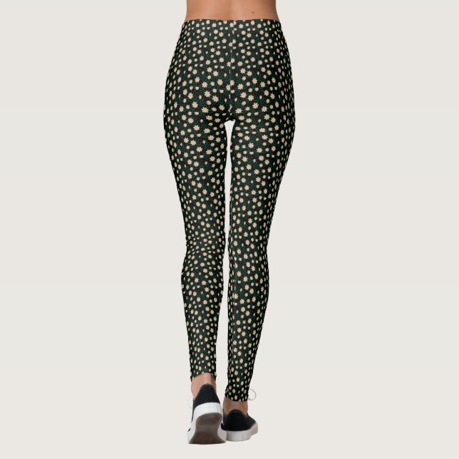 Blommönstret Modern Elegant Leggings (Baksida)
