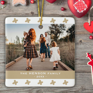 Blommönstret Modern Family Photo jul Julgransprydnad Keramik