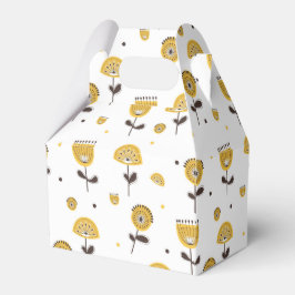 Blommönstret Modern Gult i mitten av århundradet Presentaskar